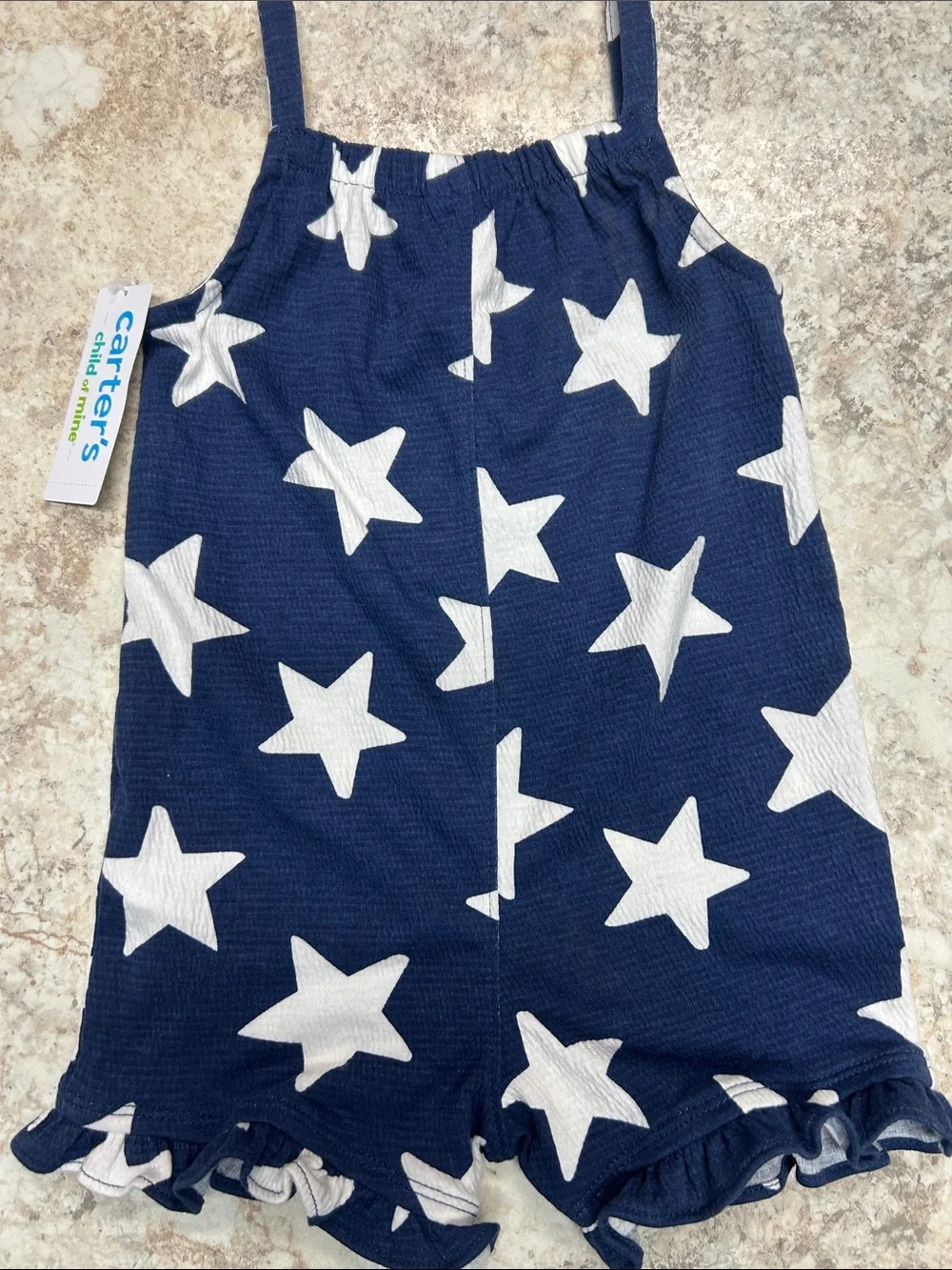 Carter's Navy and White Star Print Romper